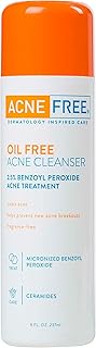 AcneFree Oil-Free Acne Cleanser, Benzoyl Peroxide 2.5% Acne Face Wash with Glycolic Acid to Prevent