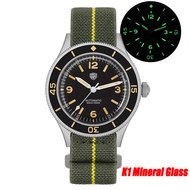 FGTRE Watchdives 50 Fathoms นาฬิกาวินเทจ NH35การเคลื่อนไหว C3 Super Luminous Bubble Sapphire คริสตัล