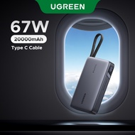 UGREEN 20000mAh 65W Built in USB C Cable 3 Ports Fast Charging Power Bank Powerbank Compatible with 