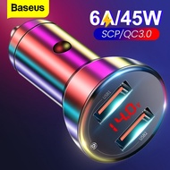 （special offer）Baseus 45W/30W/160W Car Charger Dual USB QC3.0 Quick Charger for Xiaomi Huawei Fast C