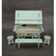 Good Player Creative Hall M1111 Stall Car~With Bench * 1+Mini Round Chair * 2