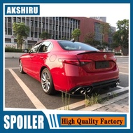 For Alfa Romeo Giulia Spoiler Carbon Fiber Rear Trunk Spoiler Gloss Black Finish Quadrifoglio Verde 
