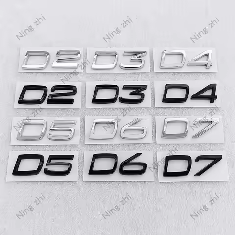 Car Metal D2 D3 D4 D5 D6 D7 Letters Logo Trunk Emblem Badge Sticker For Volvo S40 S60 V40 V50 XC40 X