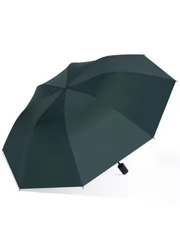 Thick and durable 8-rib black rubber manual umbrella, UV resistant, foldable umbrella, suitable for 