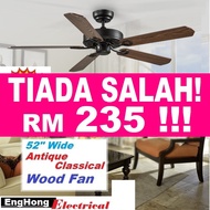 EngHong Wood Ceiling Fan 52inch, not panasonic ceiling fan, wood blades Antique Fan, WOOD FAN
