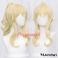 Manmei Genshin Impact Jean Cosplay 40cm Light Golden Wig Cosplay Anime