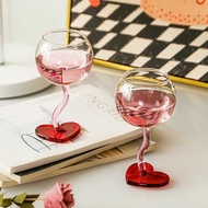 Creative Romantic Love Glass Goblet Engagement Gift High-value Wine Goblet Design Goblet
