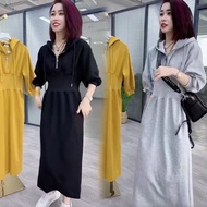 Dress Women Korean Style Split Sweatshirt Dress