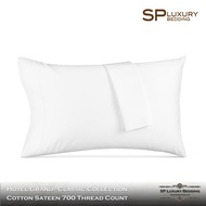 SP Luxury (แพ็คคู่) ปลอกหมอนสีขาวเรียบ Cotton 100 % Premium Grade ขนาดมาตรฐาน 20x30x6 นิ้ว ปลอกหมอน
