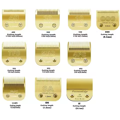 7FC/5FC/4FC/#10/#15#30/#40 Detachable Pet Dog Clipper Ceramic Pro Blade Compatible with Andis,Oster 