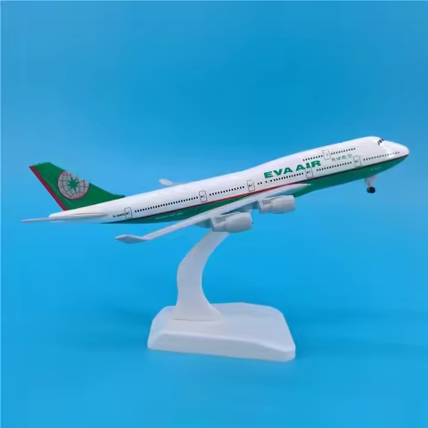 Diecast Airplane toys Model 20cm Alloy Metal AIR 747 EVA Airlines B747 Airways Plane Aircraft w Land