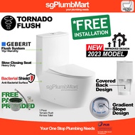 sgPlumbMart Swirl Tornado Flush One Piece Rimeless Toilet Bowl 1 Piece WC