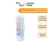 BZU BZU Oral Care Travel Kit - Blue Colour Toothbrush with a Travel Protective Cap and Grape Flavour