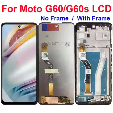 Display For motorola g60 screen LCD Display With Frame, Touch Pantall Digiziter Assembly 6.8" For Mo