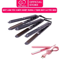 RUIDA 5-level heat-adjustable hair straightener + Free mini hair iron