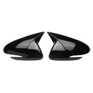 Black Horn Side Door Rearview Mirror Cover Trim Shells Cap For Hyundai Elantra 2016-2019