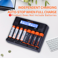 8-Slot AA/AAA Battery Charger, Charges 1-8 AA/AAA Rechargeable Batteries Simultaneously, 500mA*1 Out