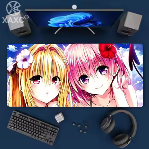 Rubber Mouse Pad To Love-Ru HD Printing Keyboard Desk Mats Kawai Cute Girl Non-Slip Desk Mat XXL90x4