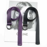 2.5cm Thin Narrow Double-Ring Buckle Canvas Belt Student Trendy Clothing Matching Decorative Belt Ex