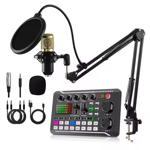 UV color stripe/dynamic microphone professional audio mixer, podcast equipment kit, condenser microp