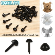 OMXILOYI 100pcs/bag Safety Triangle Noses Accessories Mini Black 4.5X5.5MM