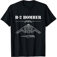 New Fashion B-2 Bomber Aircraft Schematic Military Stealth Bomber T-Shirt