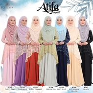 DRESS ATIFA MOM by REYQA EXCLUSIVE 🌸 jubah dress muslimah berenda / nursing friendly lace dress / princess cutting dress