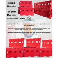 MERAH Road Barrier, Water Barrier, Road Barrier, Road Cover, Shock Absorber on the Road 2 in 1 Red w