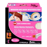 Steve and Leif E-Profile Weatherstrips 9X4Mm 5 Meters Door/Window Seals (2X2.5M)