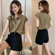 Womens Shirt Fashion New Korean Version Loose Is Handsome Button Up Shirt