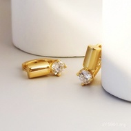 Niche Ear Buckle Earrings Tremella Buckle Simple Style Fashion Commuter All-Match DS925 Font Small C