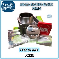 LC135 ARATA RACING BLOCK ASSY 70MM (NICASIL RACING BLOCK) WITH FORGED PISTON