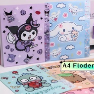 A4 File Folder Kuromi Exam Paper Organizers Bag Fail Folder Plastik Divider Sijil Student Paper Stor