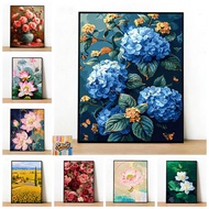 Sawg-stretched frame-/32*40cm/40*50/50*60- Color by number painting - Bright flowers with stretched 