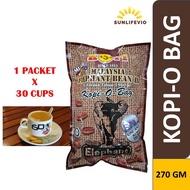 434 KOPI-O ELEPHANT (KOPI O '434' RASA 1960 an)  MUAR FAMOUS COFFEE - 30pkt / 30 uncang