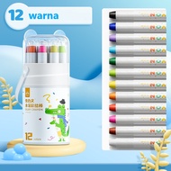 Kuailiwen Washable Silky Crayon 12 Colors Colorful Bucket Crayon Set for Children Wipe and Clean