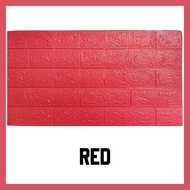 hokkimall 509 wallpaper dinding 3d wall sticker foam batu bata murah - red