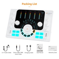 COMICA ADCaster C2 Audio Interface 48kHz/24bit USB Sound Card Bluetooth 5.3 Denoise 8 Sound Pads XLR