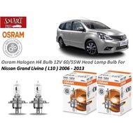 Original Osram Halogen H4 Bulb 12V 60/55W Head Lamp Bulb For Nissan Grand Livina ( L10 ) 2006 - 2013