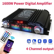 12V 1600W WiFi Sound Amplifier Digital 4 Channel Audio Amplifier FM Radio Bluetooth 5.0 Karaoke Player Support Remote Control