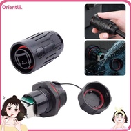 ORIENTTK Ethernet Socket, Shielded Dual Head RJ45 Connector, Professional CAT6 IP67 Waterproof Dust 