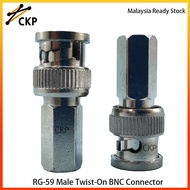 RG-59 Male Twist-On BNC Connector RG-59 adaptor for CCTV Camera