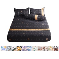 Cartoon Bed Sheet Printed Fitted Bedsheet Cadar Single Queen King Size Bed Sheet Sarung Tilam Elastic Mattress Protector Super Single Queen King Fitted Bedsheet Pillowcase