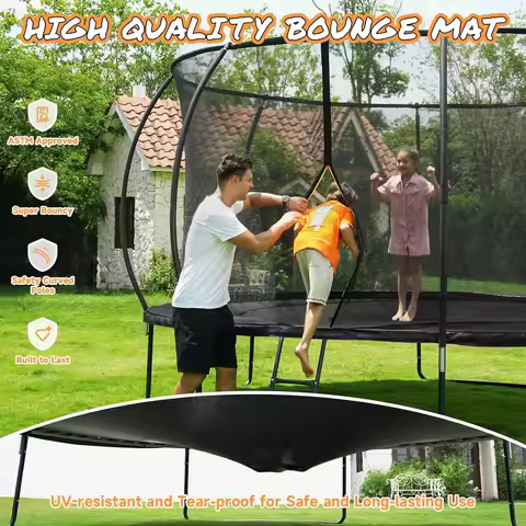 Heavy Duty Outdoor Trampoline,Enclosure Net & ASTM Approved,for Yard,10/12/14/15/16FT, Custom