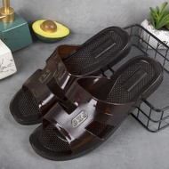 slippers men bedroom slippers Large size plus fat 48 size 50 size men's beef tendon slippers non-sli