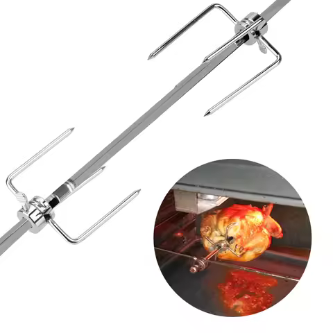 Stainless Steel BBQ Forks Charcoal Chicken Grill Rotisserie Meat Fork 2pcs/set Barbecue Supplies BBQ
