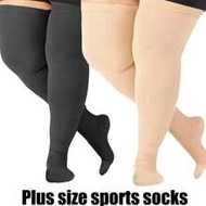 1pc Plus Size Thigh High Segmented Compression Leg & Calf Socks, 2XL-7XL