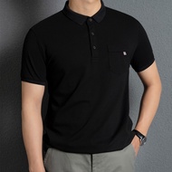 Polo short-sleeved men's t-shirt with standard form pocket T4