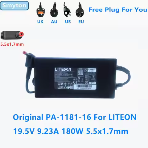 Original AC Adapter Charger For LITEON 19.5V 9.23A 180W 5.5x1.7mm PA-1181-16 ACER Laptop Power Suppl