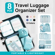 🚚SG Seller🚚 8 Pcs Set Travel luggage Organizer Clothes Luggage Packing Cubes Clothing Sorting Packag